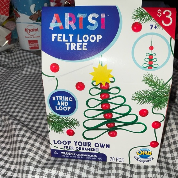 Artsi Felt Loop Tree-Loop Your Own Tree, Santa, Stocking Ornament 20 Pc Lot Of 3 - Picture 13 of 16